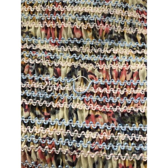 Talisman Women's Small Square Neck Firelight Cropped Smocked Top NEW - Picture 10 of 10